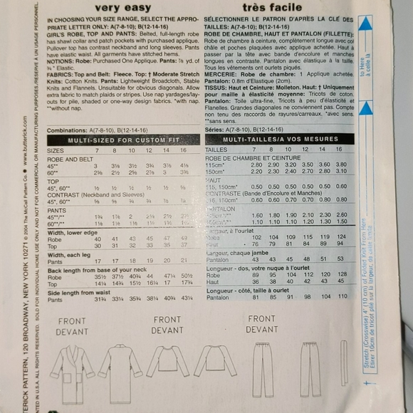 .. Butterick Pattern/ patron - Picture 4 of 5